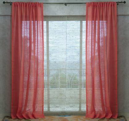 Calyz Fuscia 100% Linen Gauze Curtain